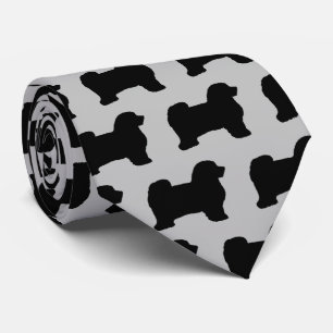 Havanese Dog Silhouette Tie