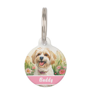 Havanese Dog Tag – Custom Watercolor Pet ID