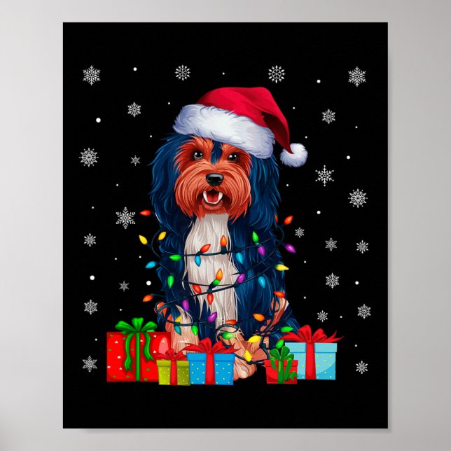Havanese Dog Ugly Xmas Lights Santa Havanese Dog C Poster (Front)