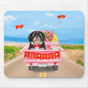 Havanese Dog Valentine's Day Truck Mouse Pad