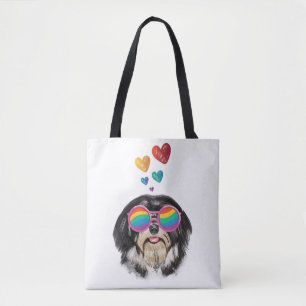 Havanese Dog with Hearts Valentine's Day  Tote Bag
