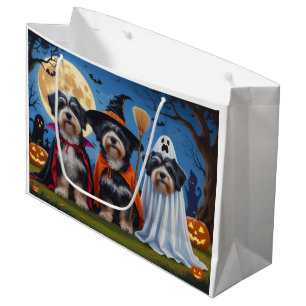 Havanese Dogs Pumpkin Halloween Funny  Large Gift Bag