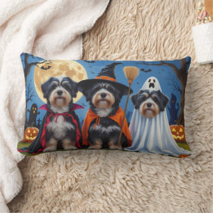Havanese Dogs Pumpkin Halloween Funny  Lumbar Cushion