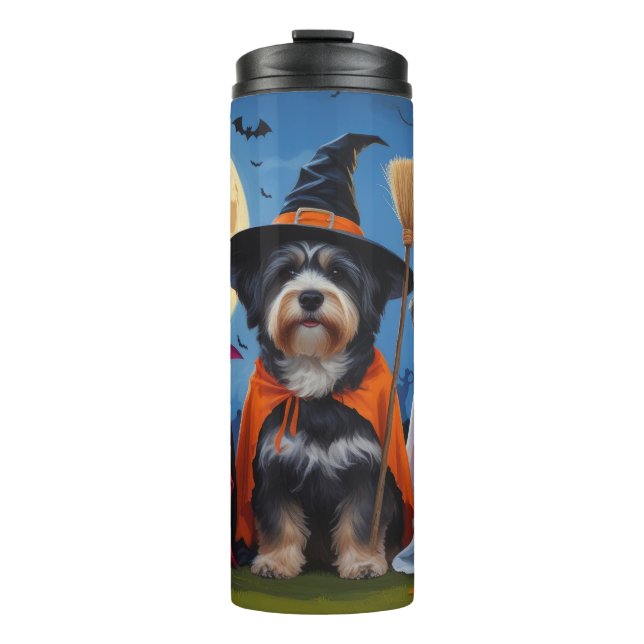 Havanese Dogs Pumpkin Halloween Funny  Thermal Tumbler (Front)
