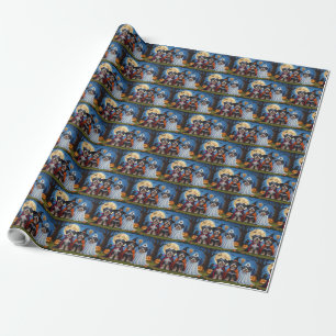 Havanese Dogs Pumpkin Halloween Funny  Wrapping Paper