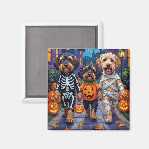 Havanese Dogs Trick-or-Treating Halloween Costumes Magnet