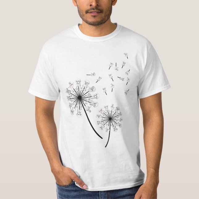 Havanese Flower Fly Dandelion Funny Dog Lover  T-Shirt (Front)