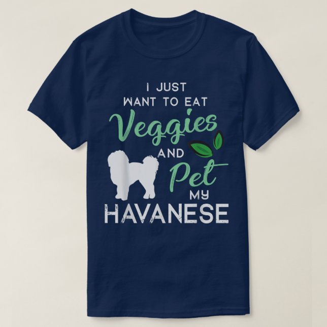Havanese Funny Vegan Dog Lover Owner Xmas T-Shirt (Design Front)