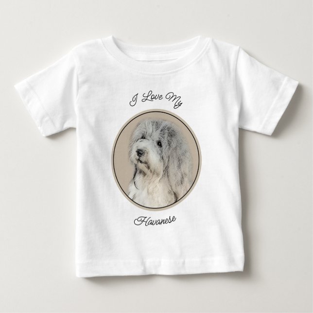 Havanese (Gold Sable) Painting - Original Dog Art Baby T-Shirt (Front)