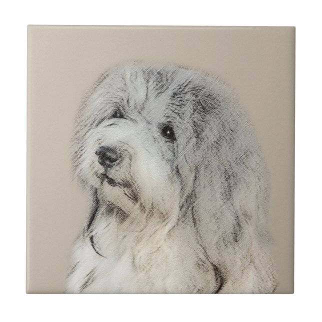 Havanese (Gold Sable) Painting - Original Dog Art Ceramic Tile (Front)