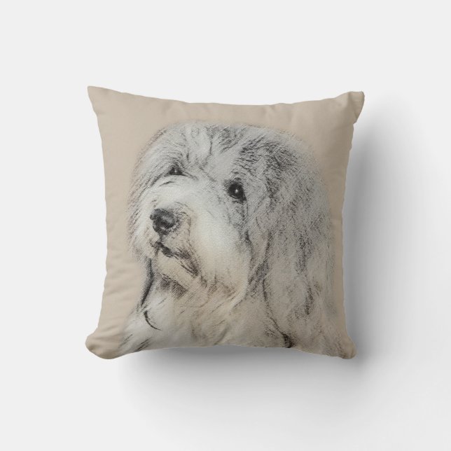 Havanese (Gold Sable) Painting - Original Dog Art Cushion (Front)