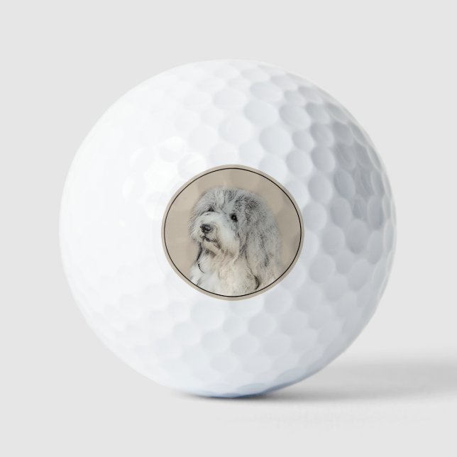 Havanese (Gold Sable) Painting - Original Dog Art Golf Balls (Front)