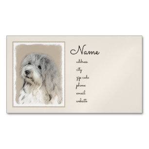 Havanese (Gold Sable) Painting - Original Dog Art Magnetic Business Card