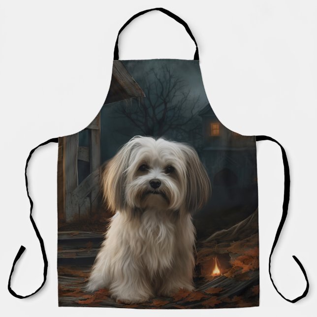Havanese Halloween Scary Apron (Front)