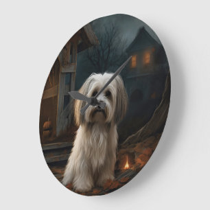 Havanese Halloween Scary Large Clock