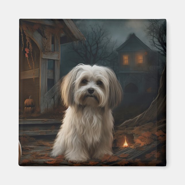 Havanese Halloween Scary Magnet (Front)