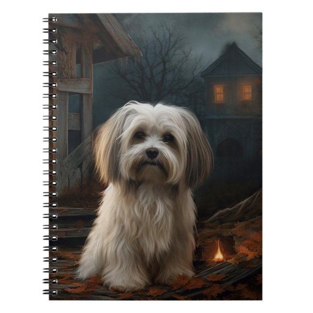 Havanese Halloween Scary Notebook (Front)