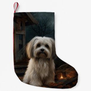 Havanese Halloween Scary Small Christmas Stocking