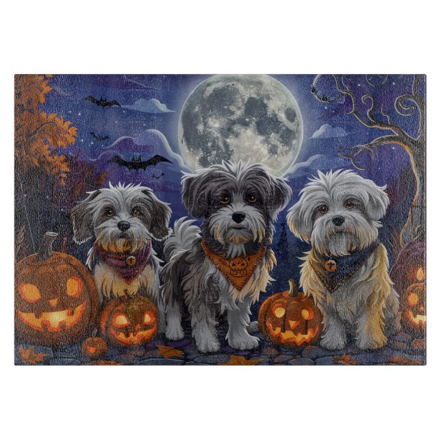 Havanese Halloween Spooky Cutting Board (Front)