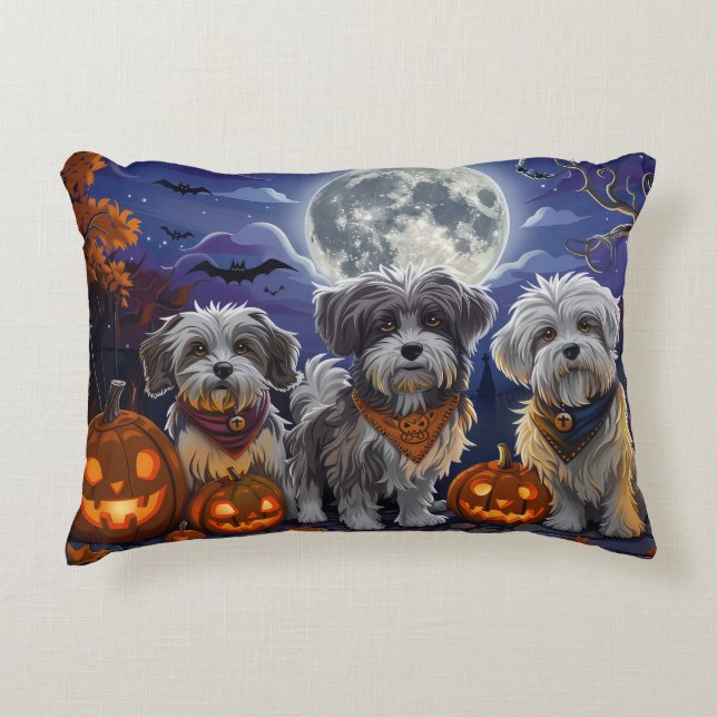Havanese Halloween Spooky Decorative Cushion (Front)
