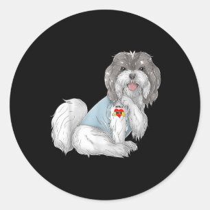 Havanese I Love Mum Tattoo Dog Funny Mothers Day G Classic Round Sticker