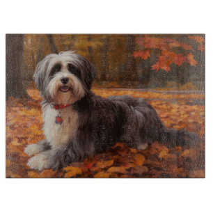 Havanese in Autumn Leaves Fall Inspire Cutting Board
