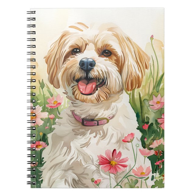 Havanese Journal – Watercolor Dog Notebook (Front)