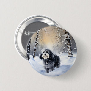 Havanese Let It Snow Christmas 6 Cm Round Badge