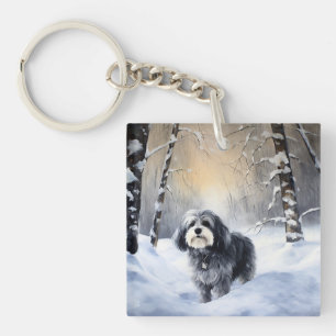 Havanese Let It Snow Christmas Key Ring