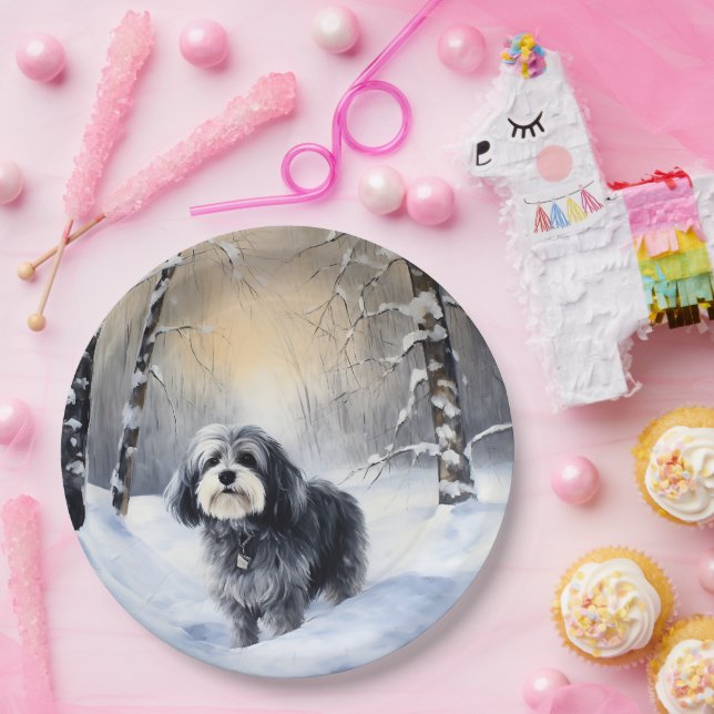 Havanese Let It Snow Christmas Paper Plate (Party)