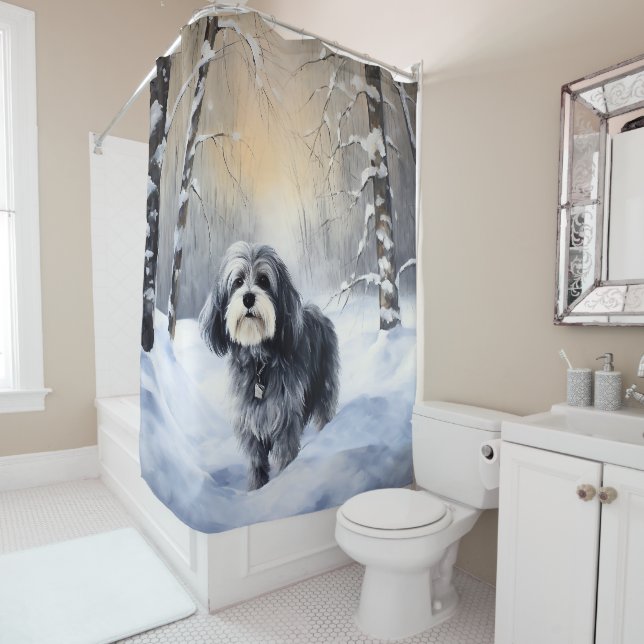 Havanese Let It Snow Christmas Shower Curtain (In Situ)