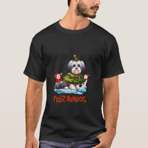 Havanese Merry Christmas Tree Lights Dog X Mas Dog T-Shirt
