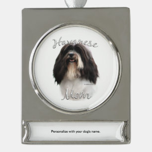 Havanese Mum 2 Silver Plated Banner Ornament