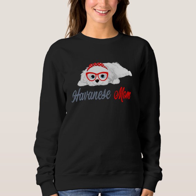 Havanese Mum Cute Havanese With Headband Dog Sweatshirt (Front)