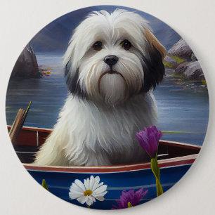 Havanese on a Paddle: A Scenic Adventure 6 Cm Round Badge