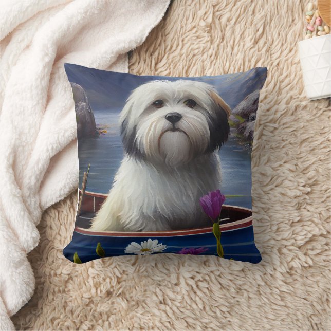 Havanese on a Paddle: A Scenic Adventure Cushion (Blanket)
