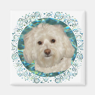 Havanese on Turquoise Water Magnet