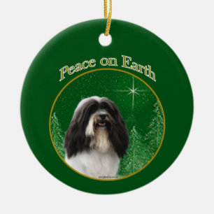 Havanese Peace Keychain Ceramic Ornament
