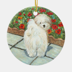 Havanese & Poppy Christmas Ornament