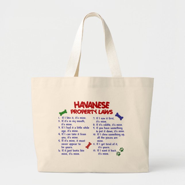 HAVANESE Property Laws 2 Large Tote Bag (Front)