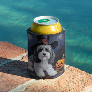 Havanese Pumpkins Halloween Scary Can Cooler