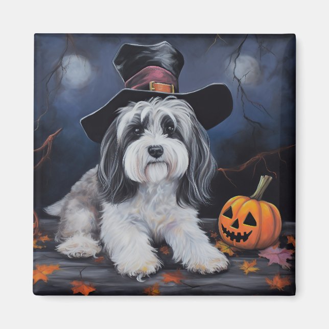 Havanese Pumpkins Halloween Scary Magnet (Front)