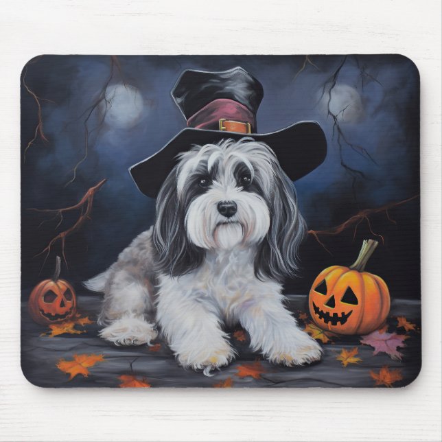 Havanese Pumpkins Halloween Scary Mouse Pad (Front)