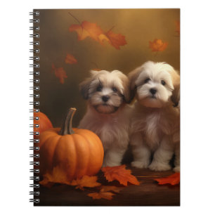 Havanese Puppy Autumn Delight Pumpkin Notebook