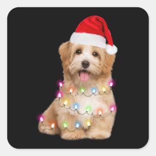 Havanese puppy christmas gift for her square sticker