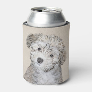 Havanese Puppy Painting - Cute Original Dog Art Can Cooler