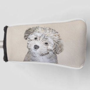 Havanese Puppy Painting - Cute Original Dog Art Golf Head Cover