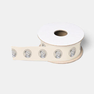 Havanese Puppy Painting - Cute Original Dog Art Grosgrain Ribbon