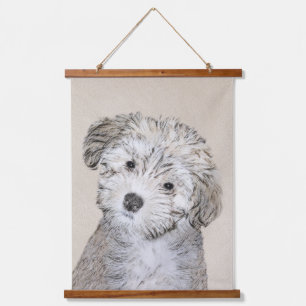Havanese Puppy Painting - Cute Original Dog Art Hanging Tapestry