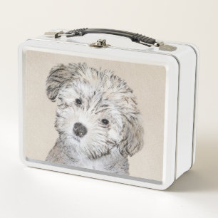 Havanese Puppy Painting - Cute Original Dog Art Metal Lunch Box